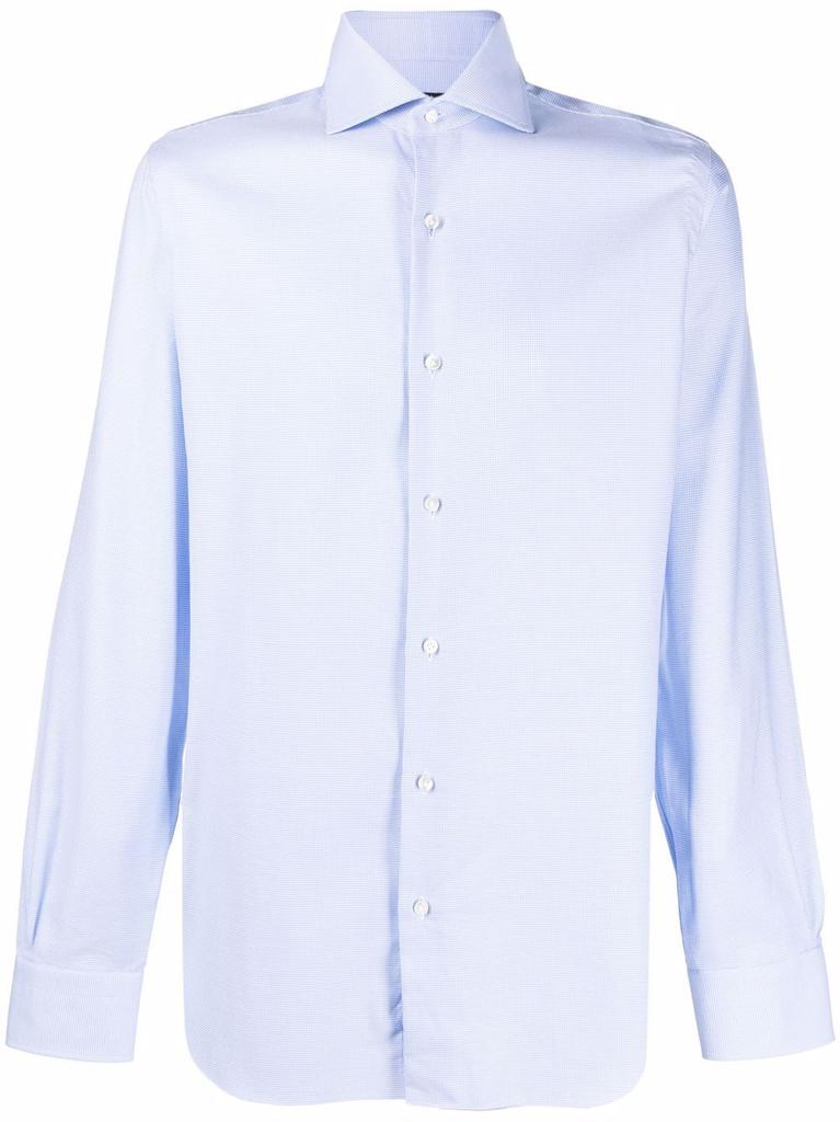 Barba long sleeved cotton shirt - men