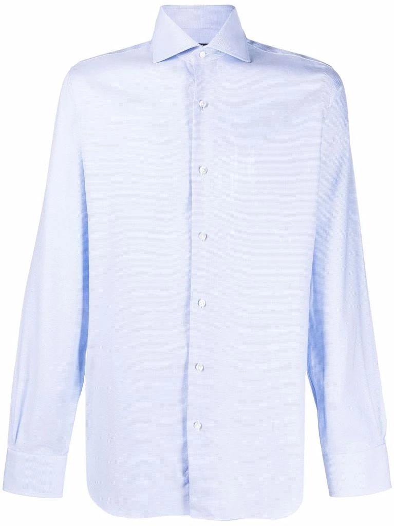 Barba long sleeved cotton shirt - men 1