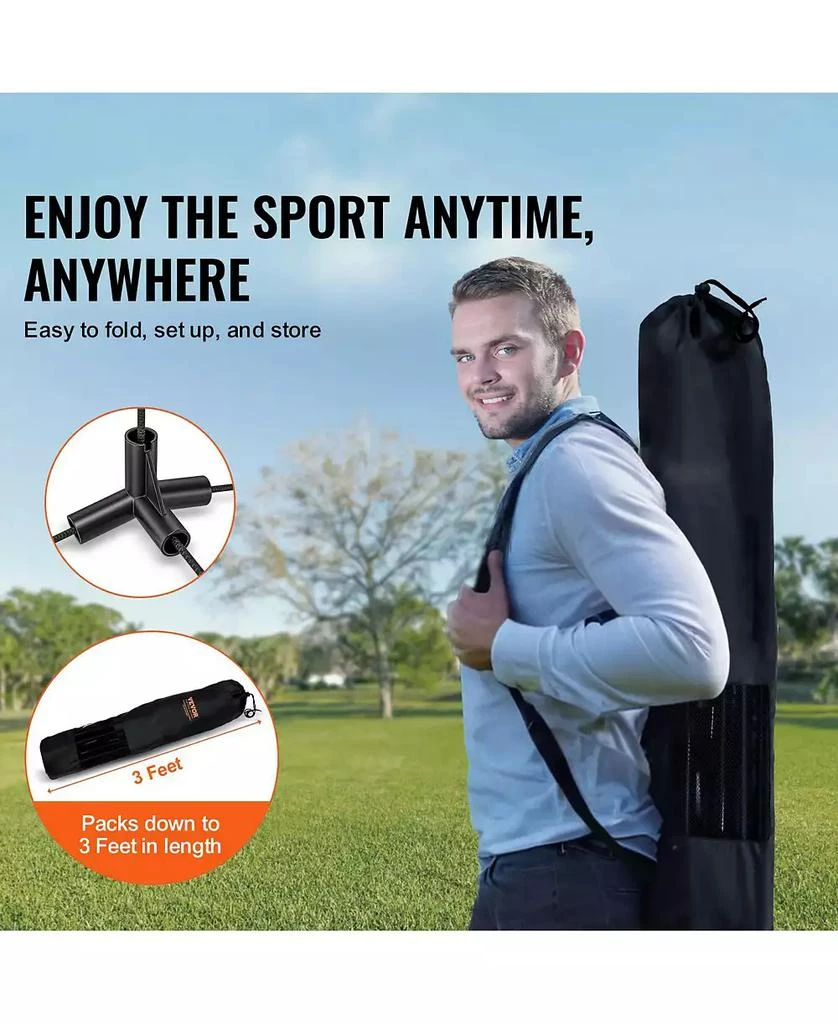 Mecale Adjustable Badminton and Volleyball Net, ft Foldable Pickleball Net with Poles, Stand and Carry Bag for Backyard Indoor Outdoor 4