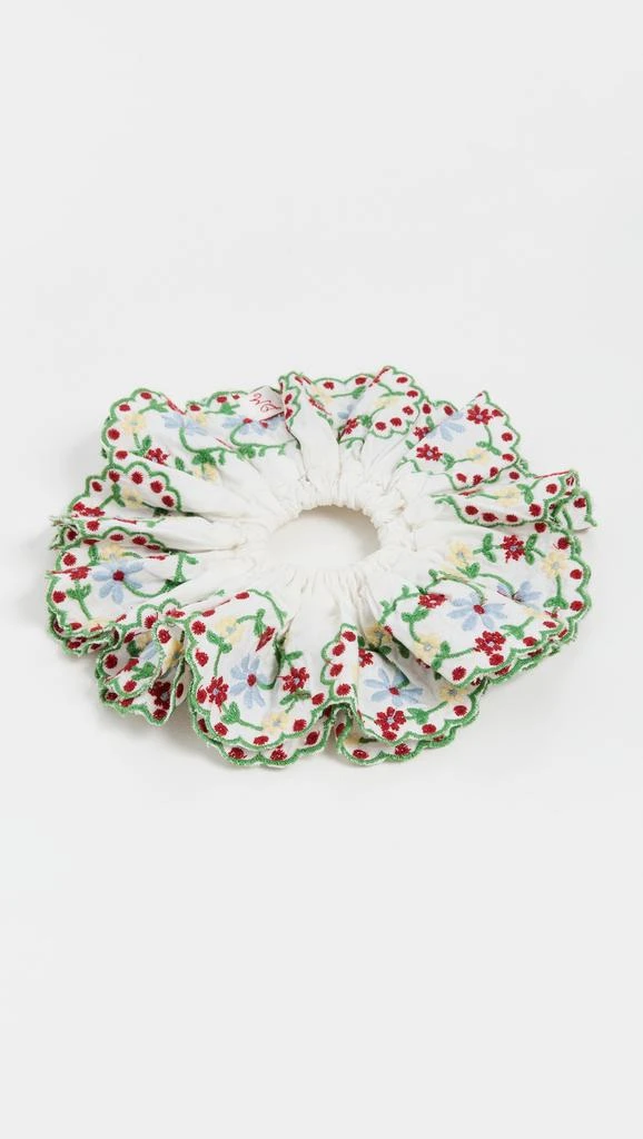 Damson Madder Lulu Embroidered Scrunchie 1