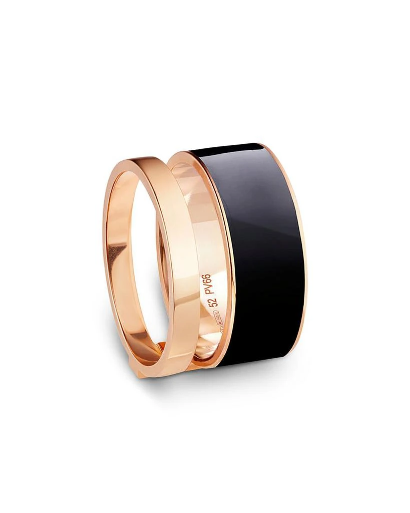 Repossi 18K Rose Gold Berbere Navy Lacquer Double Ring 1