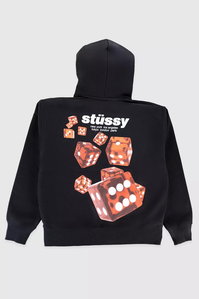 STUSSY Outline Zip Hoodie Black - Hoodies - BeyondStyle