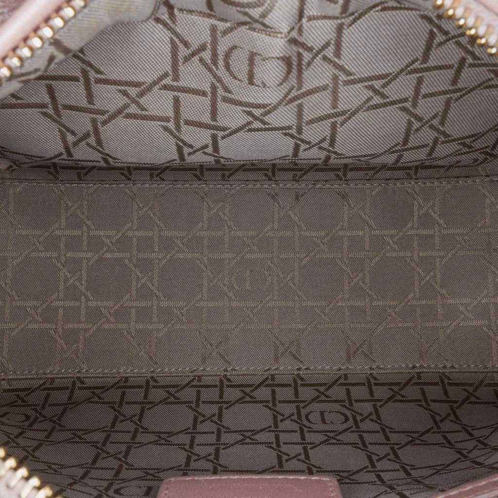 Dior Dior Pink Pearlescent Lambskin Medium Cannage Lady Dior Tote Bag 5