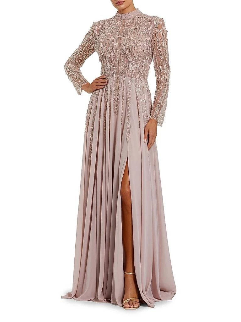 Mac Duggal Evening Embellished Satin Gown