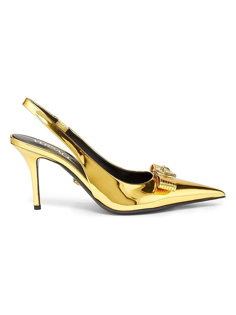Versace Metallic Leather 85MM Sling-Back Pumps 1