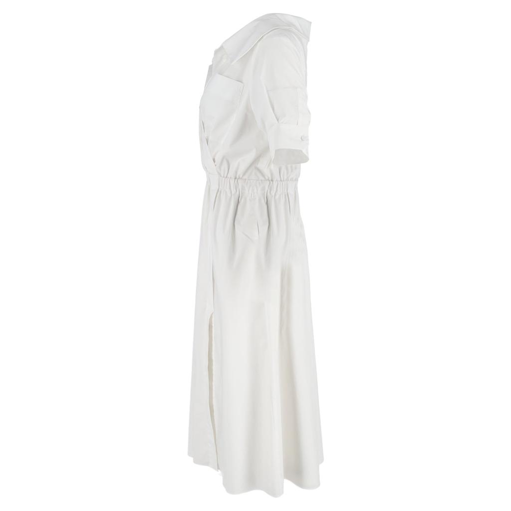 Altuzarra Lydia Gathered Poplin Midi Shirt Dress In White Cotton
