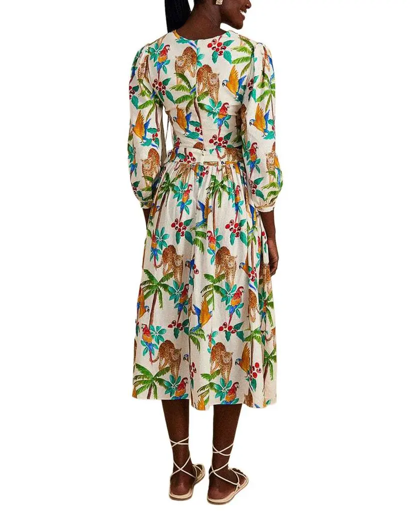 Farm Rio Linen-Blend Tropical Paradise Midi Skirt 2
