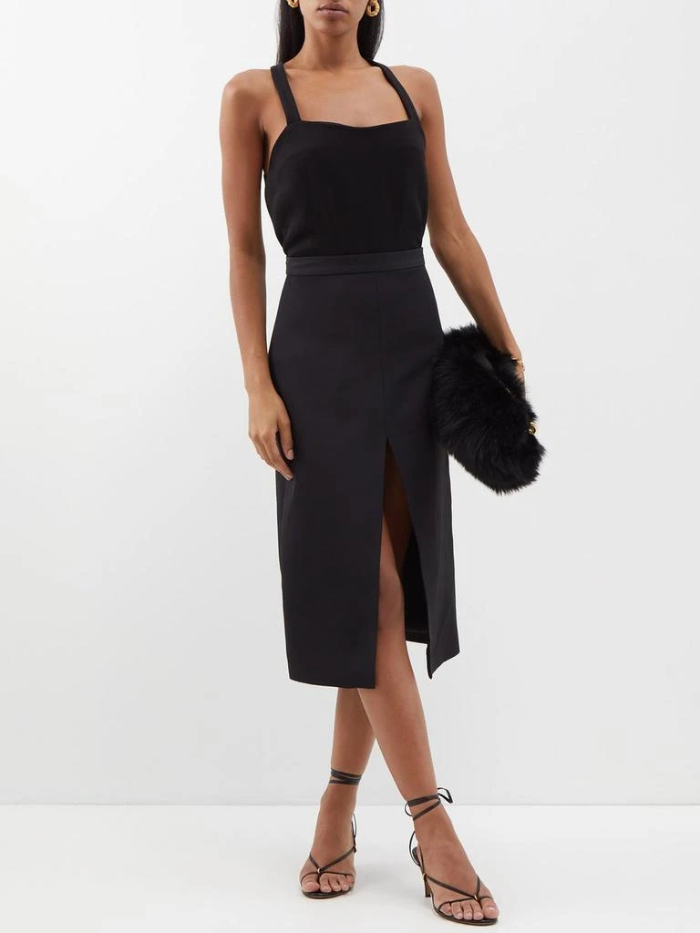 Khaite Axell crossover-straps backless crepe top 2
