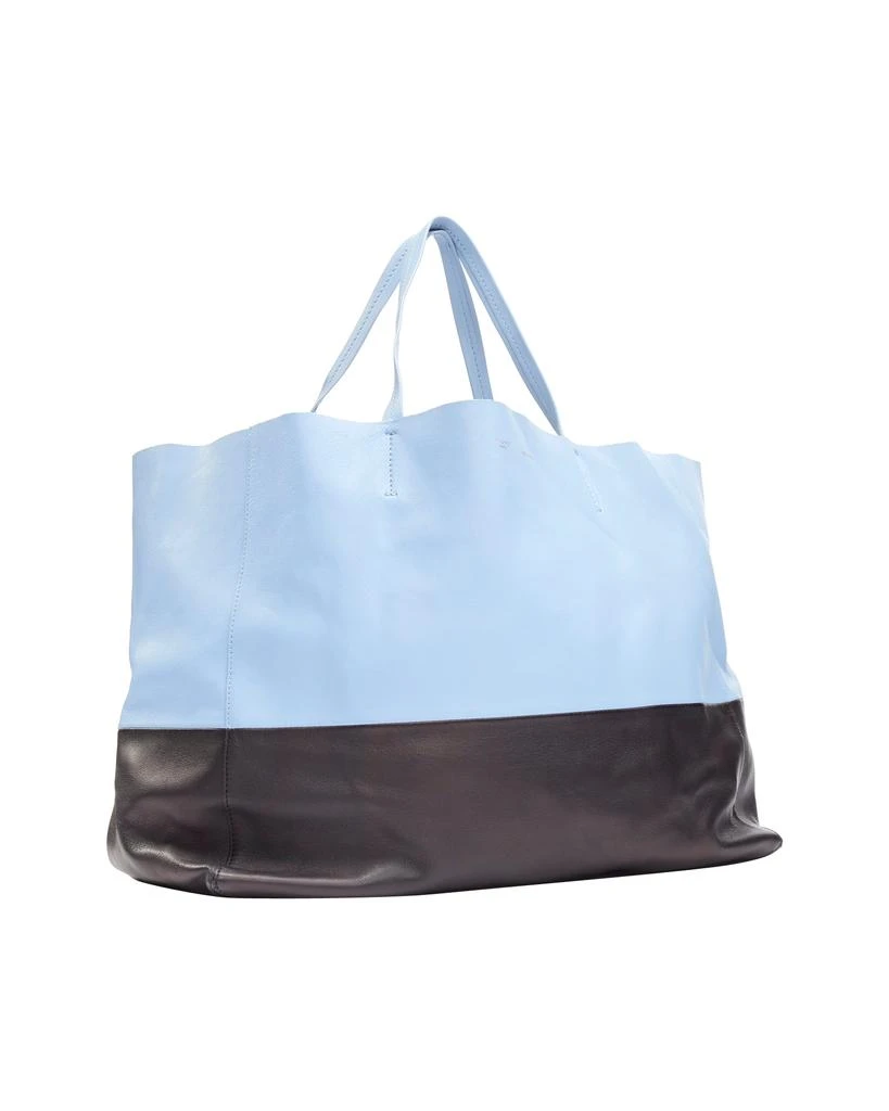 Celine CELINE Cabat baby blue black colorblock panels gold logo tote bag 3