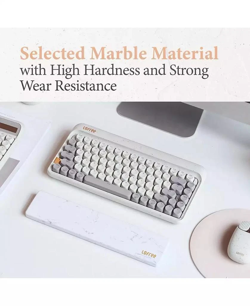 Lofree Marble Palm Rest for Computer Keyboard, Ergonomic Design Wrist Rest for Typing Pain Relief, Desk Pads Support Hand and Arm, Stain Resistant 5