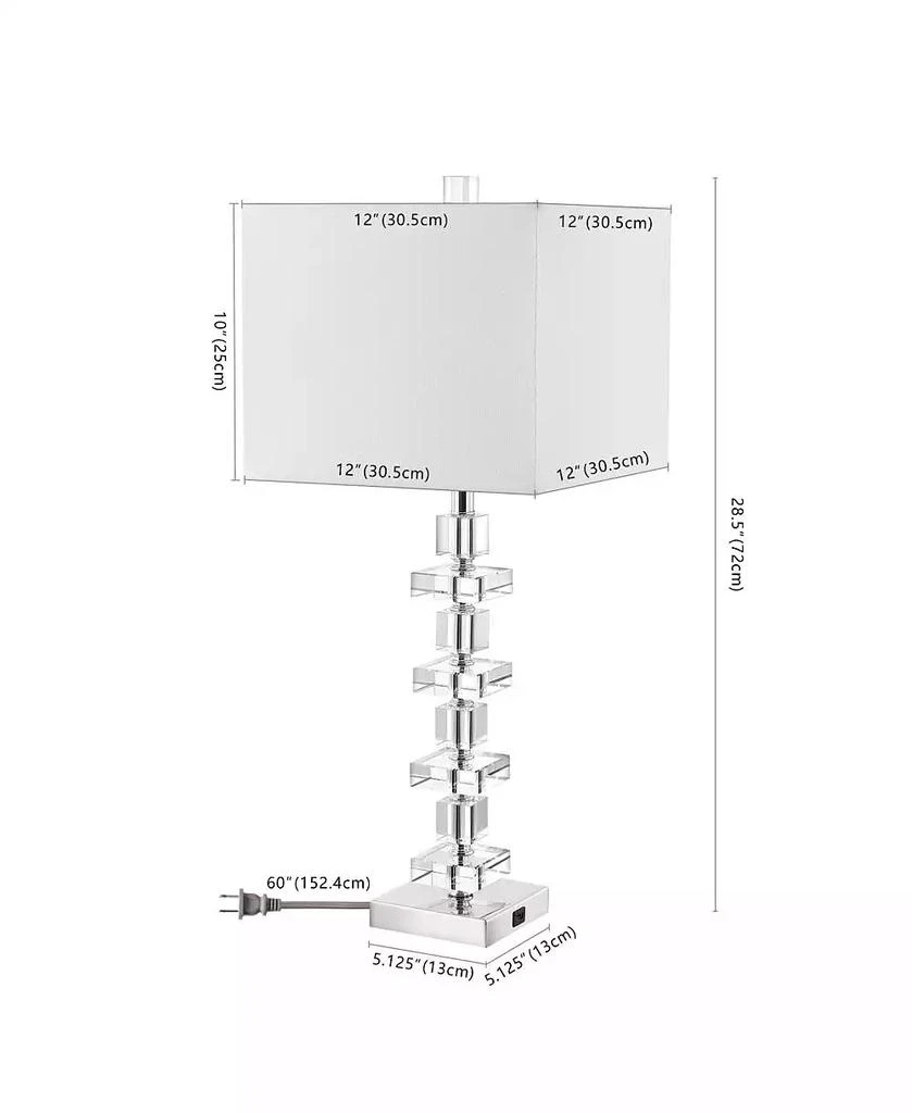 Safavieh Deco Crystal Table Lamp Set Of 2 W/ USB Port 3