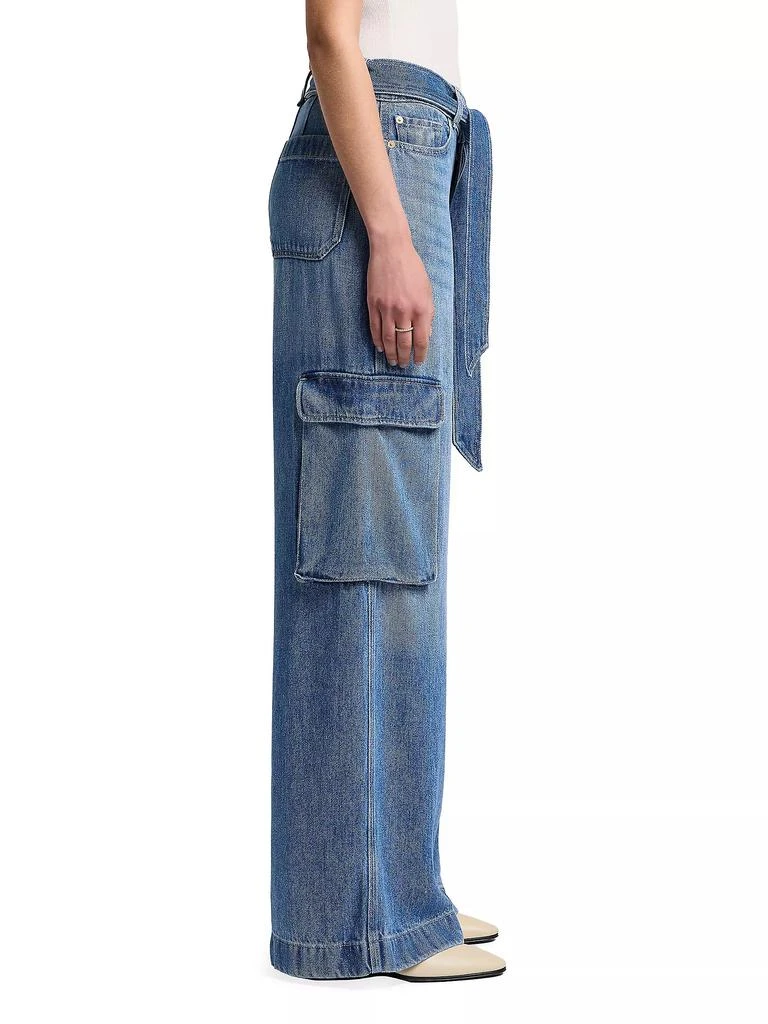 7 For All Mankind Denim Tie-Waist Cargo Palazzo Jeans 5