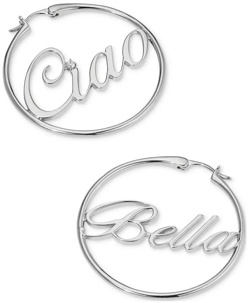 Nadri AJOA by Medium Cubic Zirconia "Ciao Bella" Hoop Earrings, 1.62" 2