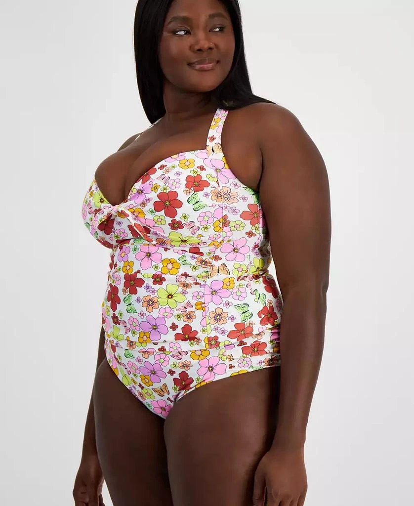 California Waves Salt + Cove Trendy Plus Size Floral-Print Molded-Cup Tankini Top, Created for Macy's 3