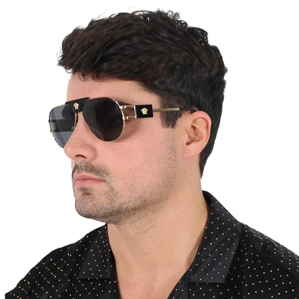 Versace Dark Grey Pilot Men's Sunglasses VE2252 100287 63 2