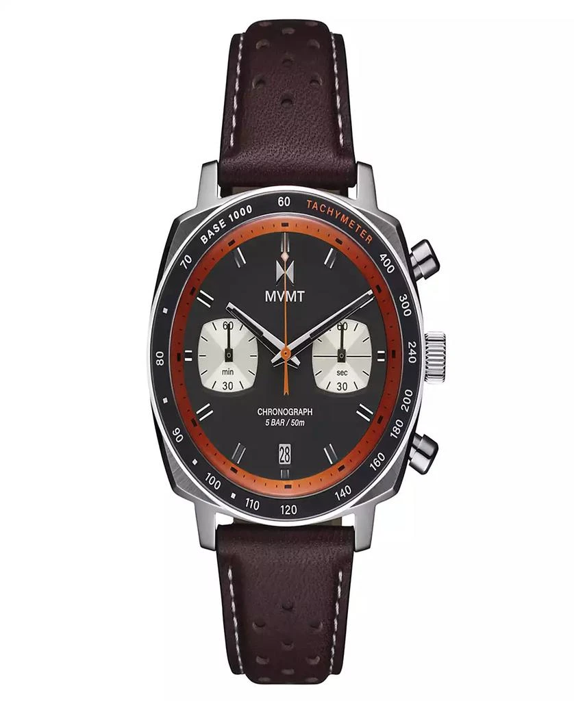 MVMT Men's Mulholland Racer Dark Brown Leather Strap Watch, 42mm 1