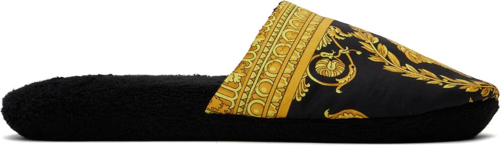 Versace Black & Yellow 'I Heart Baroque' Slippers 1