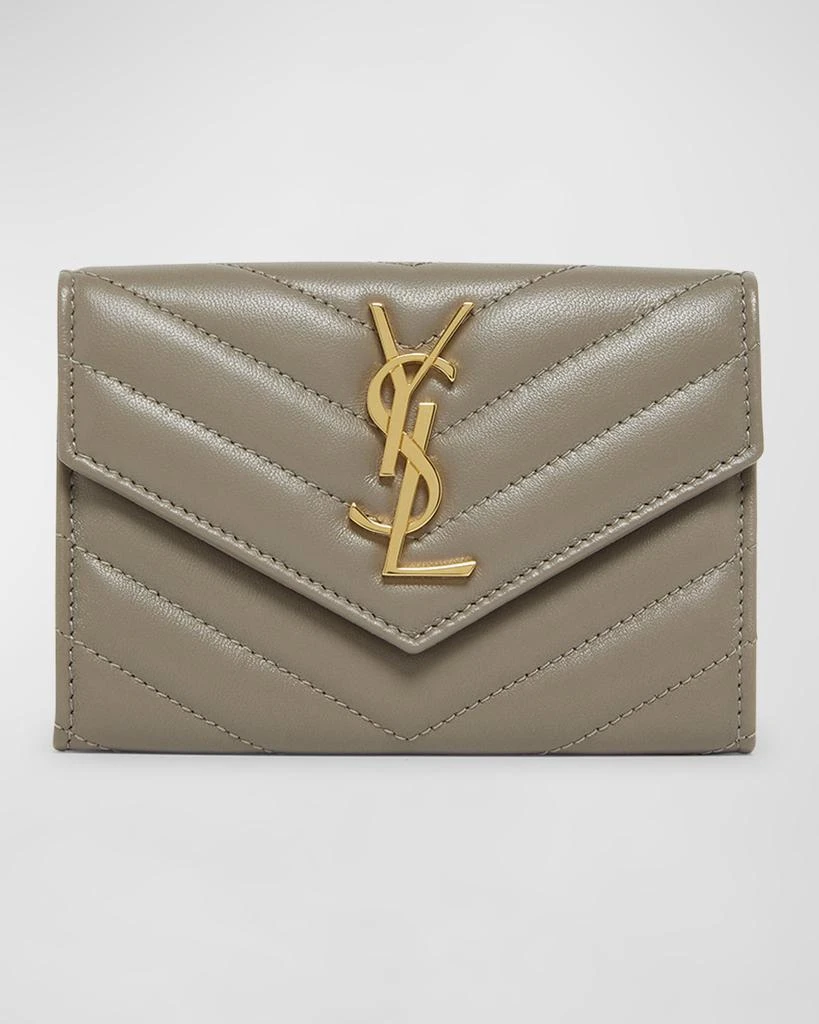 Yves Saint Laurent YSL Monogram Small Flap Wallet in Smooth Leather 1
