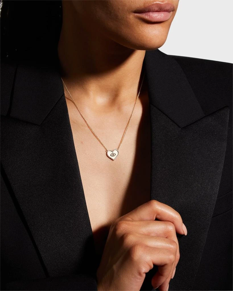 Sydney Evan Yellow Gold Small Heart Necklace with Marquise Eye 2