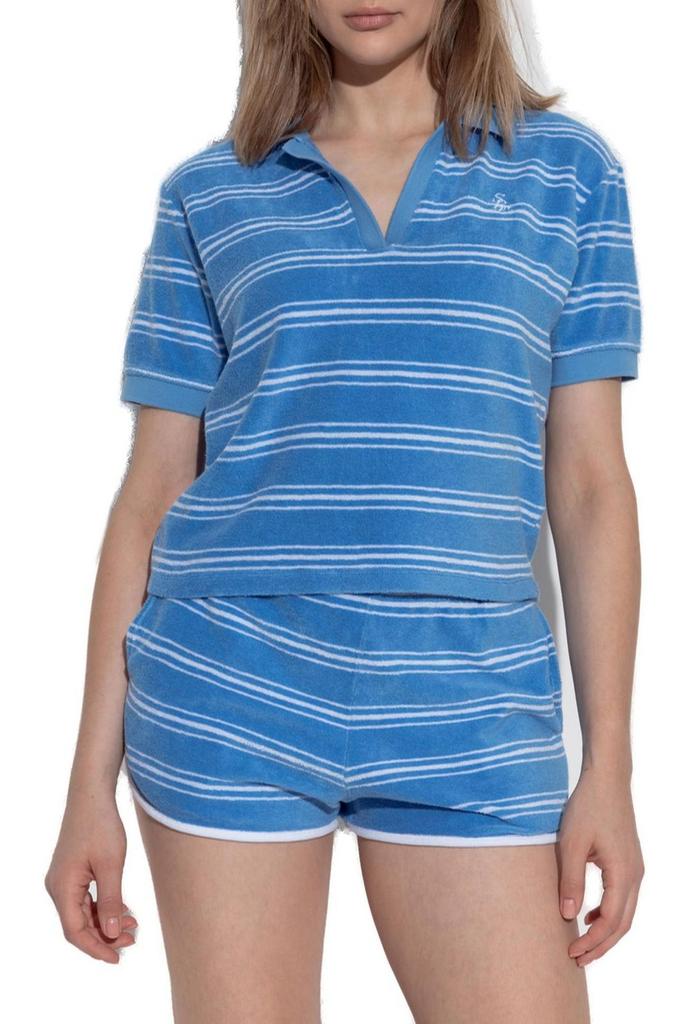 Sporty & Rich Sporty & Rich Striped Short-Sleeved Polo Top