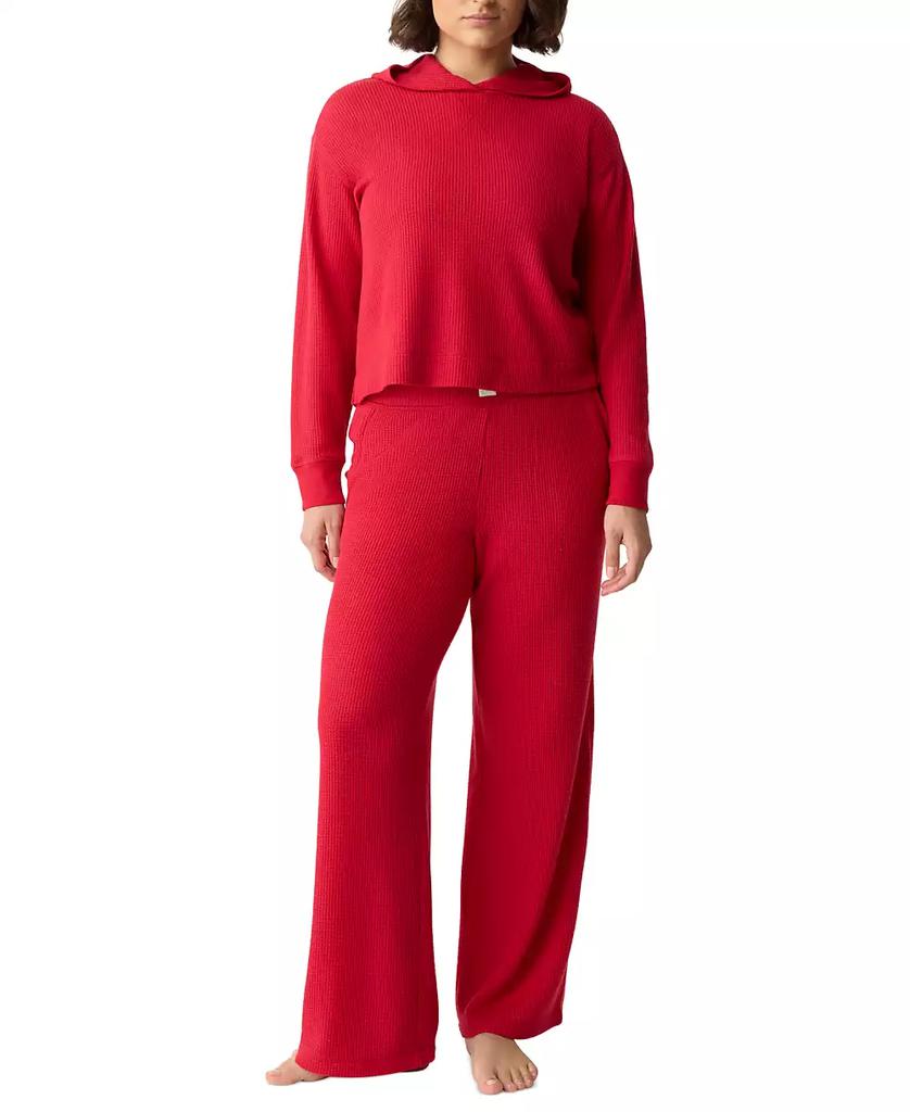 GAP GapBody Women's 2-Pc. Hooded Brushed Waffle Pajama Set