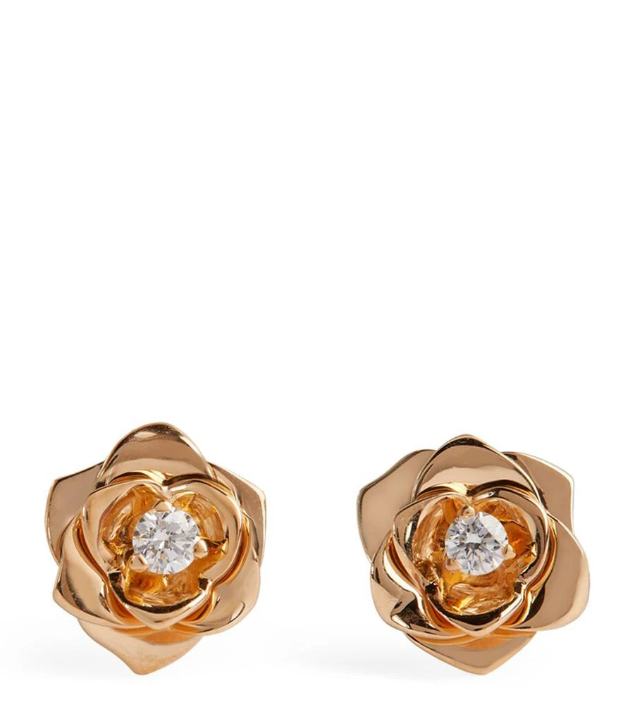 PIAGET Rose Gold and Diamond Rose Earrings 1