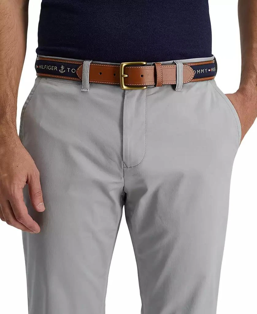 Tommy Hilfiger Men's Tri-Color Ribbon Inlay Leather Belt 4