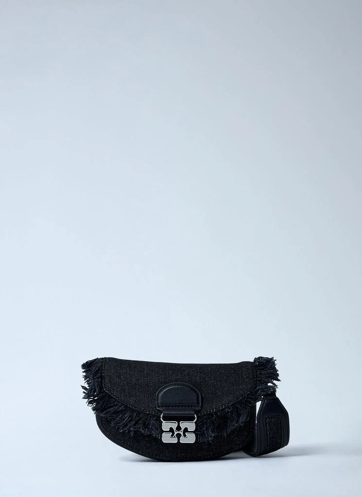 Ganni Mini Apo-G Denim Wallet On-Chain 1