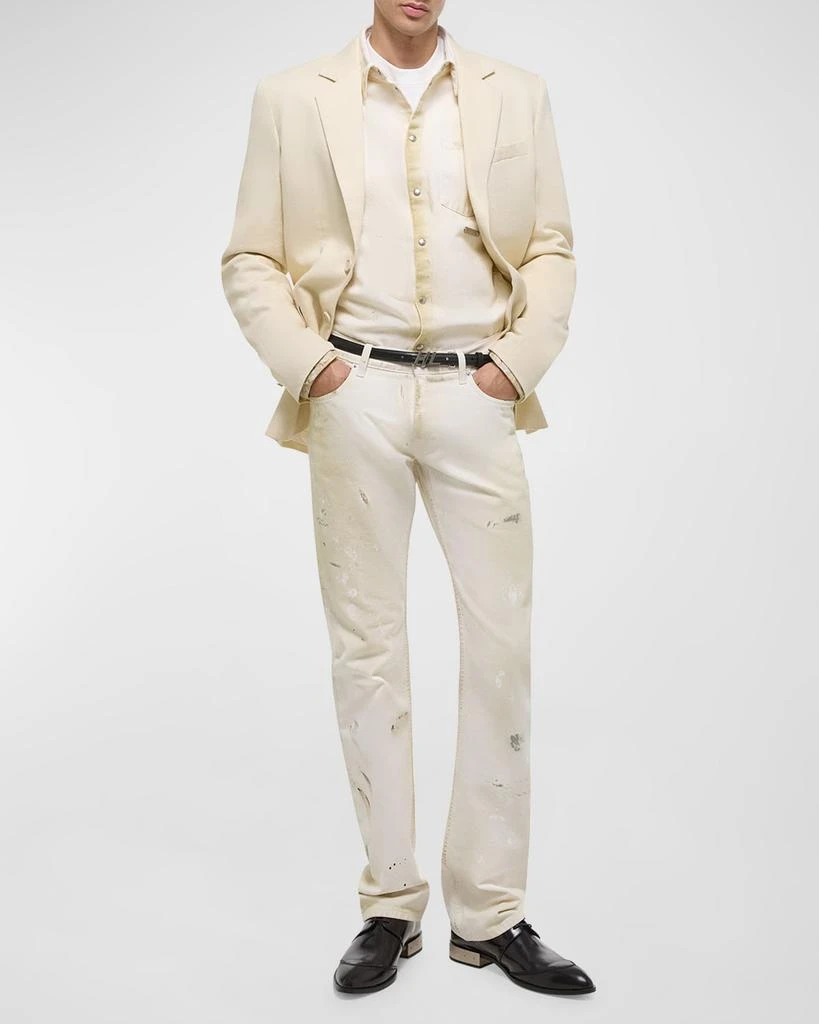 Helmut Lang Men's Low-Rise Jeans with Paint Splatter 2