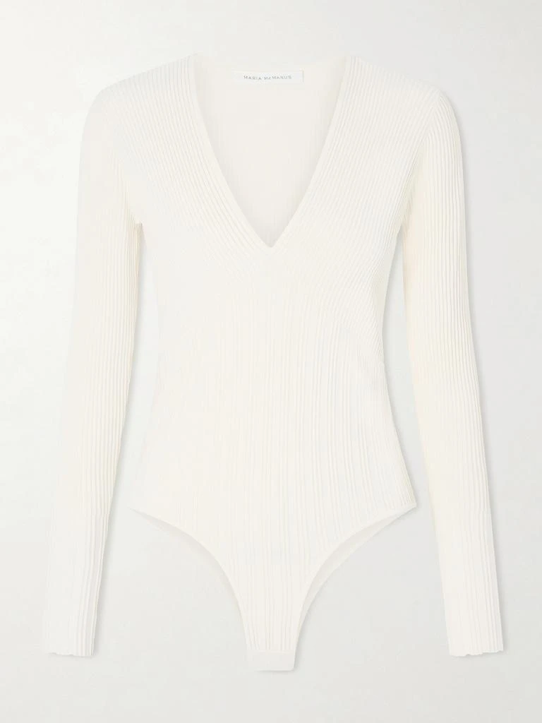 Maria McManus Recycled Ribbed-knit Bodysuit