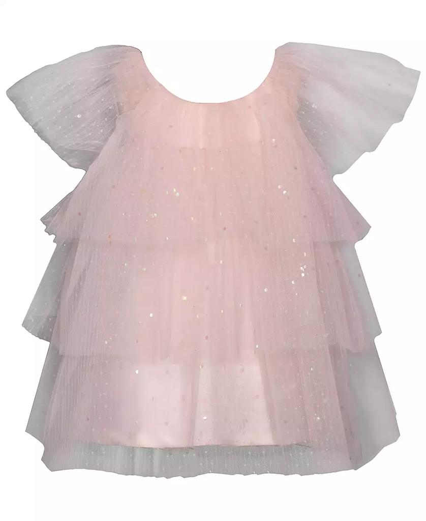 Bonnie Baby Baby Girls Three Tiered Spangled Tulle Dress