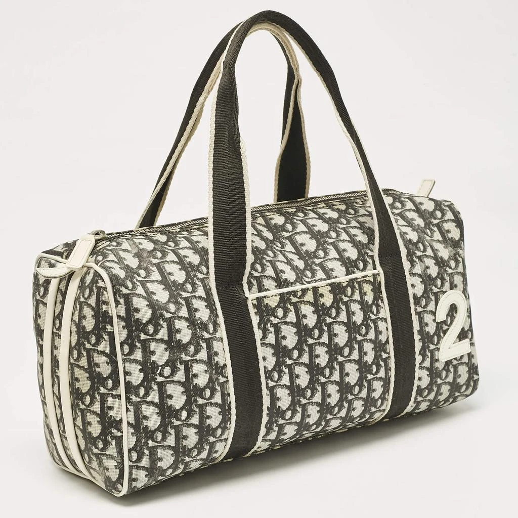 Dior Dior Black Diorissimo Coated Canvas and Patent Leather Girly Boston Bag 4