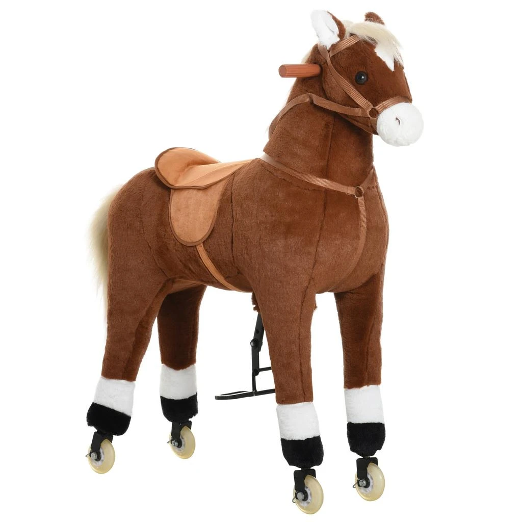 BreeBe Plush Ride-On Horse with Easy Rolling Wheels