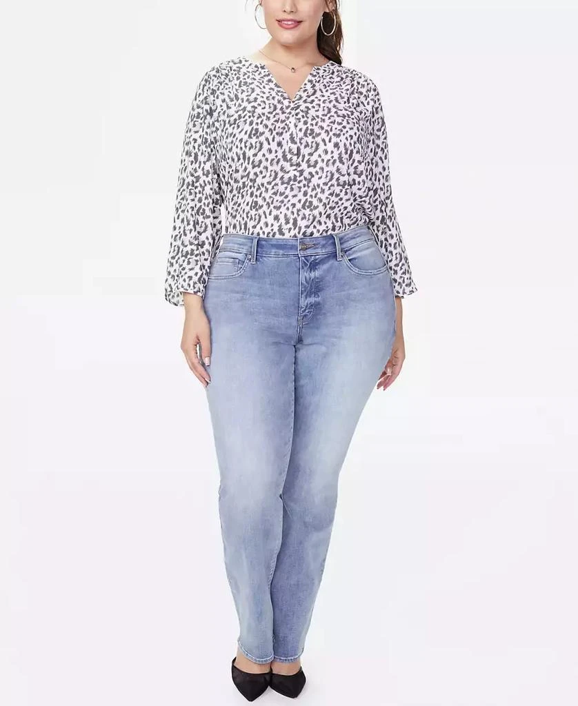 NYDJ Plus Size Marilyn Straight Leg Jeans - Classic Fit, Button Closure, Comfortable Denim For Women