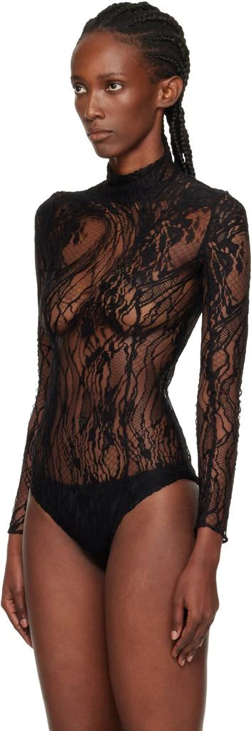 Balmain Black Long-Sleeved Lace Bodysuit 4