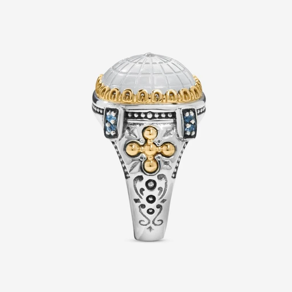 Konstantino Konstantino Dome Sterling Silver 
18k Yellow Gold Mother of Pearl 
Blue Spinel Ring Sz. 6 DKJ978-630-S6-copy 3