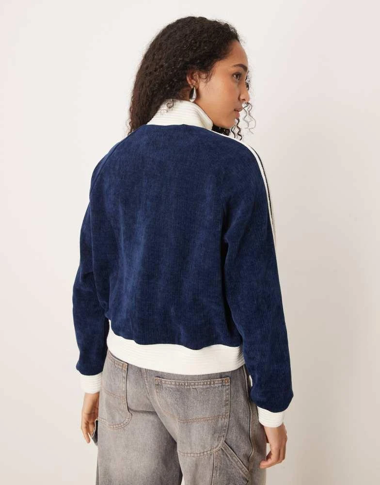 Adidas adidas Originals velour track top in navy 4