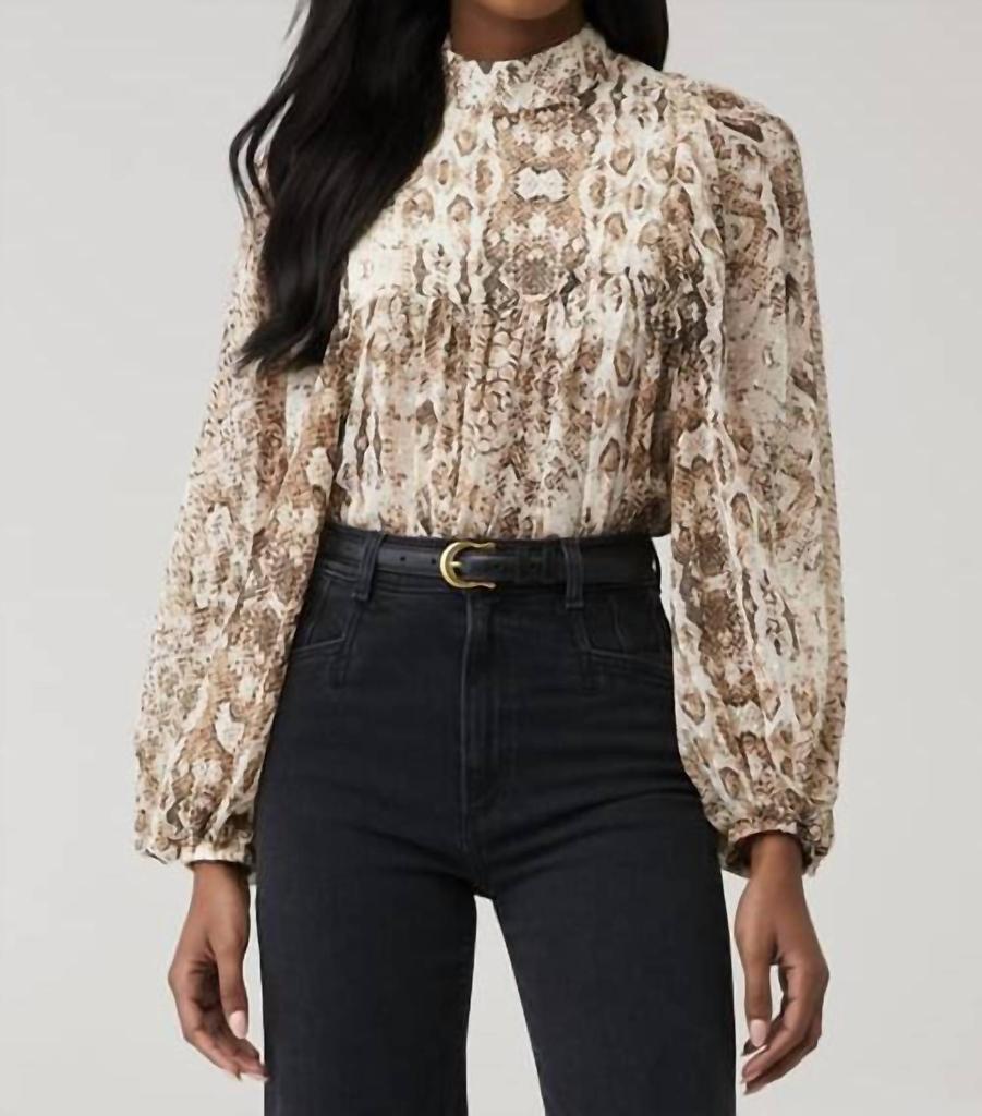 Bardot Snake Print Blouse