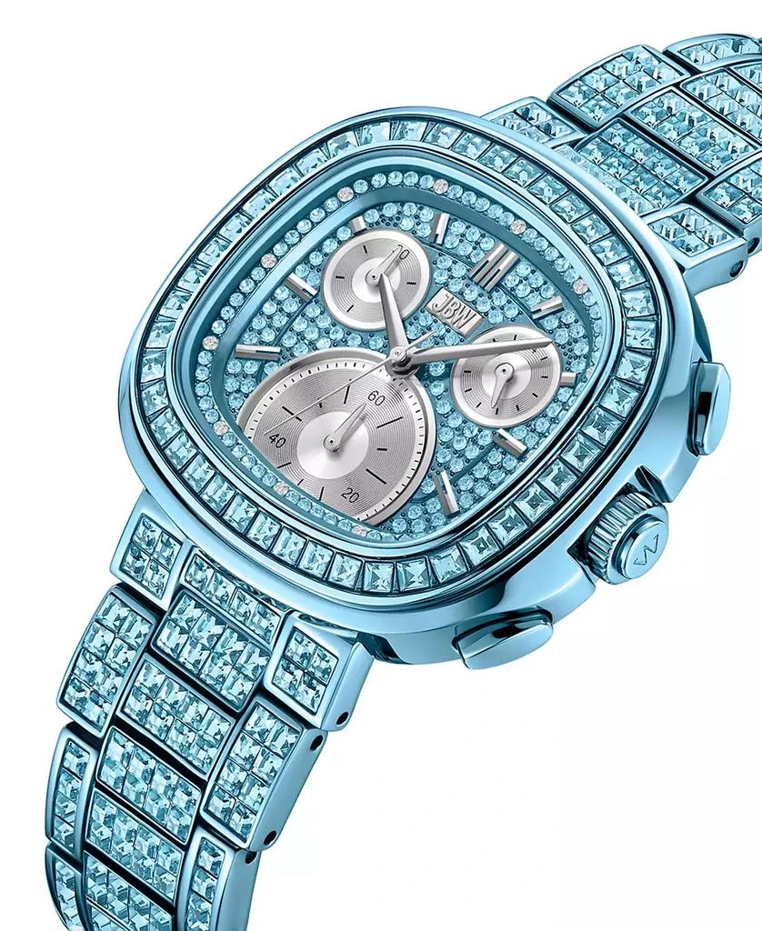 Jbw Women's Reserve Coast Crystal Diamond (0.06 ct. t.w.) Japan Chronograph Aquamarine Stainless Steel Watch, 39mm 3