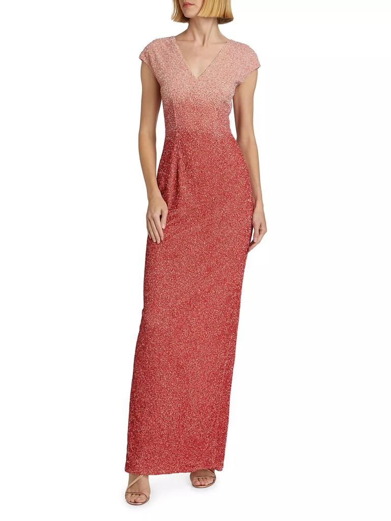 Pamella Roland Sequined Tulle Column Gown 3