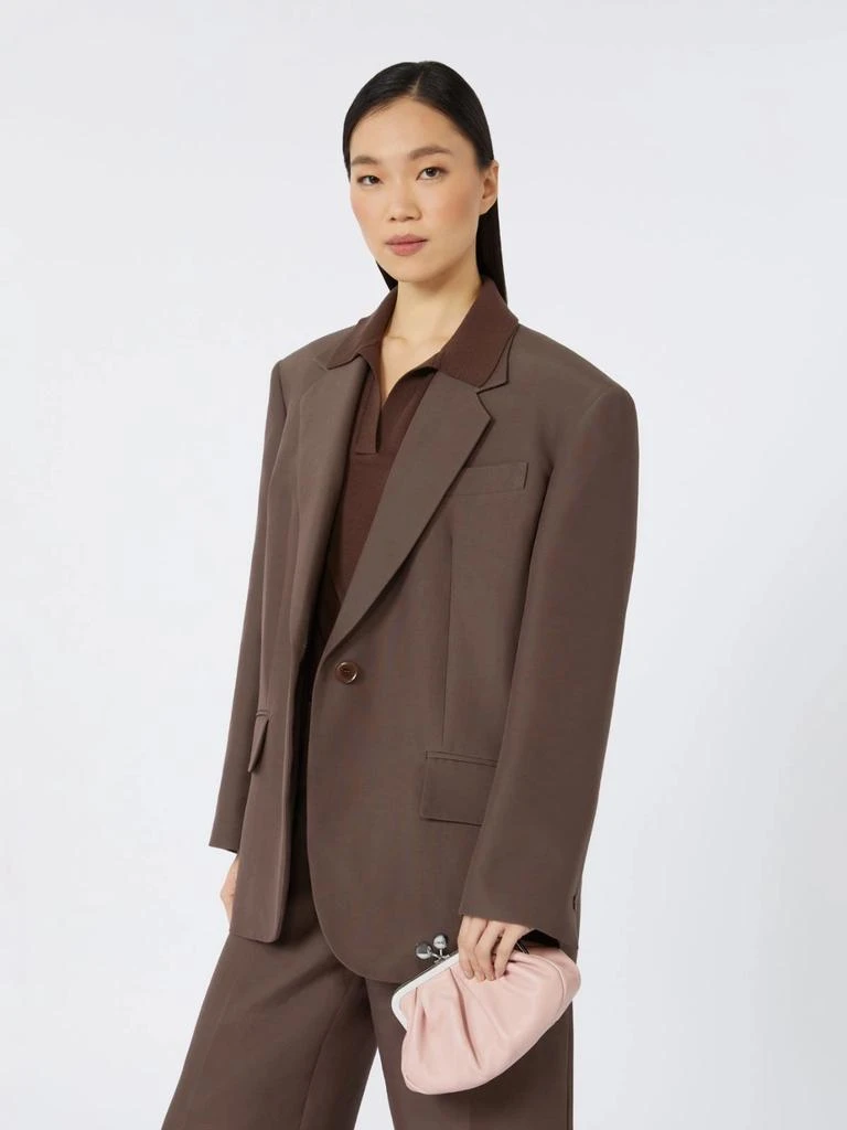 Max Mara Prati Soft Pleated Clutch Bag In Pale Pink Lambskin 6