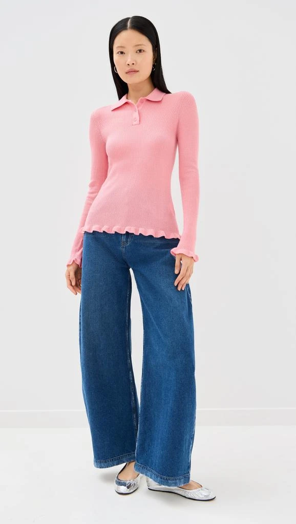 CECILIE BAHNSEN Oda Top Lightweight Knit Sorbet Sweater 4