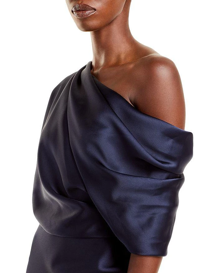 Amsale Draped Satin One Shoulder Dress 2