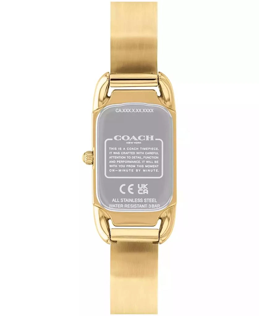 Coach Women's Cadie Signature C Gold-Tone Stainless Steel Bangle Watch, 28.5 x 17.5mm 2