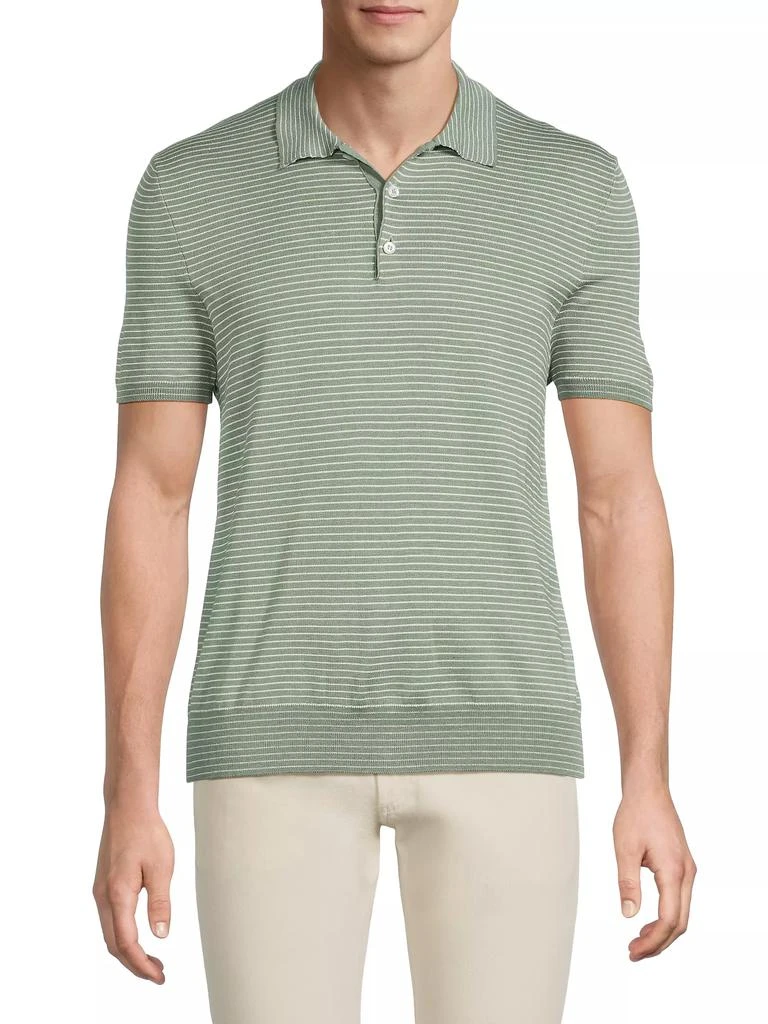 Ralph Lauren Striped Silk-Cotton Polo-Collar Sweater 3