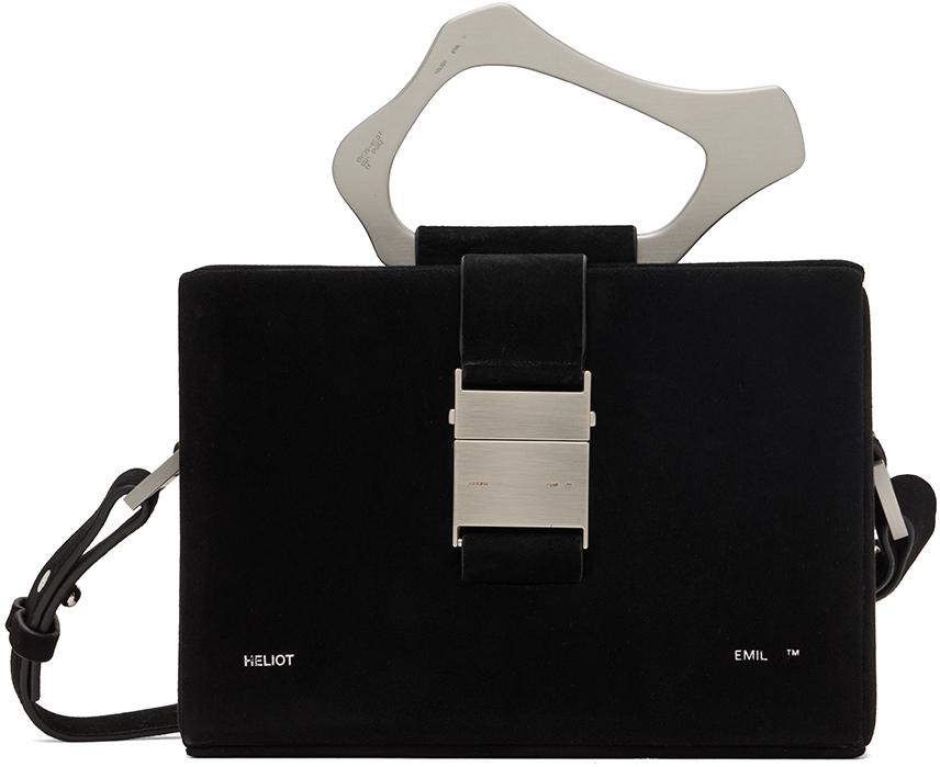 HELIOT EMIL Black Suede Solely Box Bag