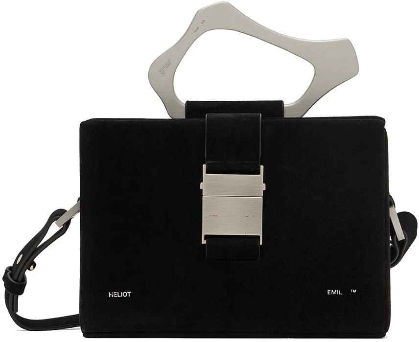 HELIOT EMIL Black Suede Solely Box Bag 1