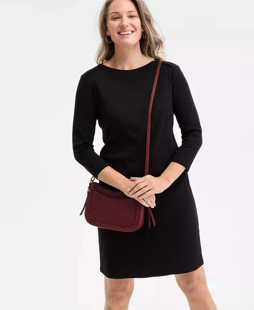 Style & Co Women's Cotton 3/4-Sleeve Boat-Neck Dress, Exclusively at Macy's 4