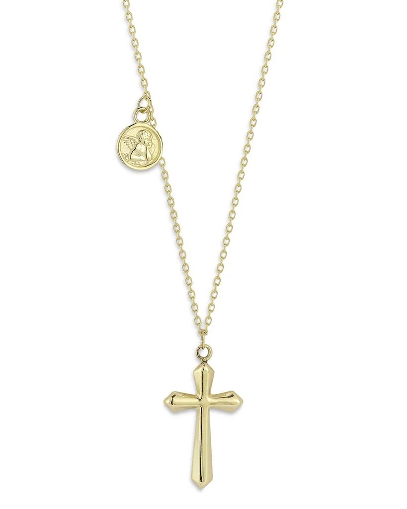 Moon & Meadow 14K Yellow Gold Cross Necklace, 16" - Exclusive 1