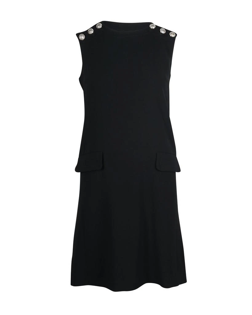 Claudie Pierlot Button Shoulder Mini Dress in Black Triacetate 1